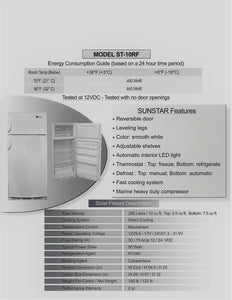 SunStar 10 cu. ft. Solar DC Refrigerator